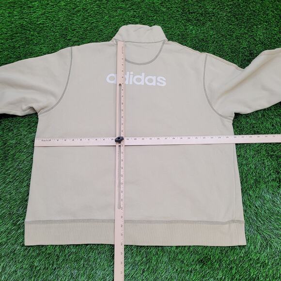 Vintage Y2K Adidas Track Jacket XL 26x28 Khaki Beige - Picture 6 of 16